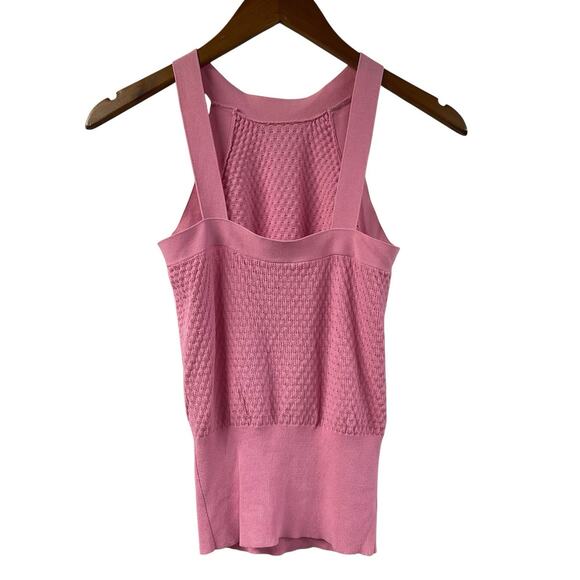 Cache Pink Tank Top Knit Sleeveless Top Small Vintage Bubblegum - Picture 4 of 6